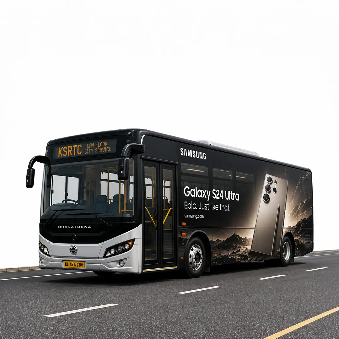 Transit advertising on buses and vehicles in Kerala